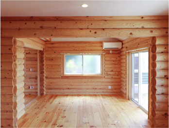 内部も丸太で構成されます。