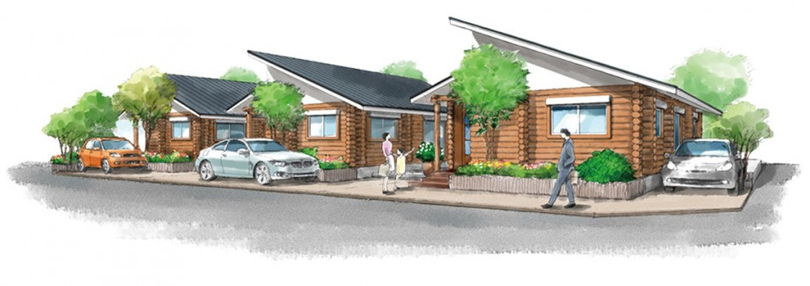 平家ログハウスの完成イメージイラスト