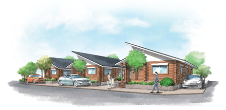 平家ログハウスの完成イメージイラスト