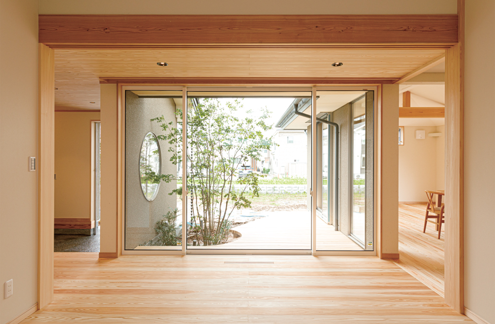 モデルハウス「息吹木」の廊下