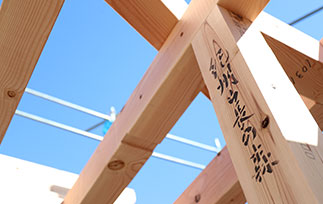 一戸建て木造住宅の骨組み